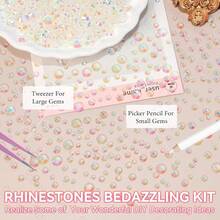 21000Pcs Clear AB Rhinestones For Bedazzling Kit, Mix Sizes Jelly Bedazzling Resin Gems, Clear AB Gems Bedazzling For Crafting, Flatback Resin Rhinestones For Craft DIY Face Makeup{"Color_name":"S10"} - S10 - 查看 5
