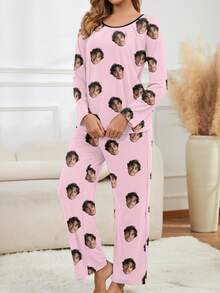 Printstory Customized Women's Pajama Set, Can Print Any Pattern, Personalized Unique Gift, Suitable For Family, Friends And Holiday Gatherings - Multicolor - View 4