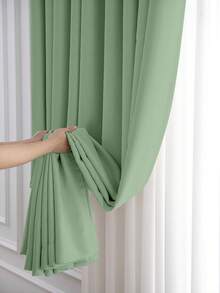 1pc Light Gray Blackout Curtain, Thermal Insulated Blackout Curtain Blocks UV Rays, Suitable For Living Room, Bedroom, Darkens Room In Power Outage, Autumn/Winter