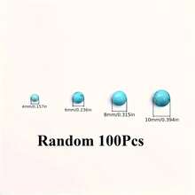 50/500pcs Natural Turquoise Beads, 4-10mm Round Gemstone, Loose Beads With Elastic Cord, For Bracelet And Necklace DIY