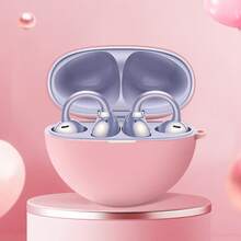 DO AS YOU WISH 可爱的硅胶保护壳适用于华为 FreeClip 蓝牙耳机，柔软硅胶材质，带金属挂钩，握感舒适，防丢失 - 白色 - 查看 5