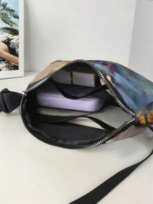 1-Piece Set, Stylish And Adjustable Butterfly Patterned Crossbody Bag, Neutral Sports Waist Bag, Suitable For Running