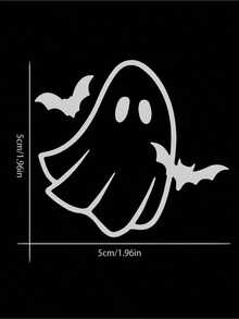 Cute Rearview Mirror Stickers, Bat Stickers, Ghost Hugging Bat, I Love Halloween, Halloween Stickers - Black - View 4