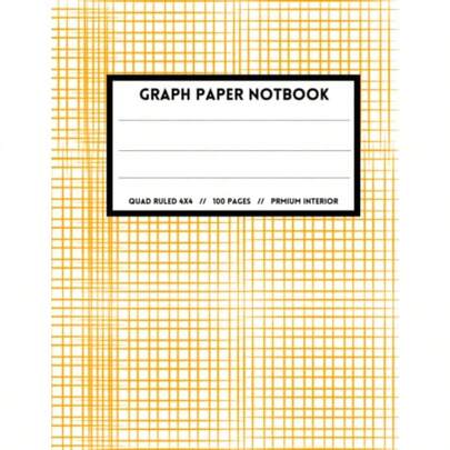 Graph Paper Notebook Premium Interior Orange Cover: Orange Grid Composition Book For Math And Science Students 4x4 Quad Ruled Large 8.5 X 11 100 Pages