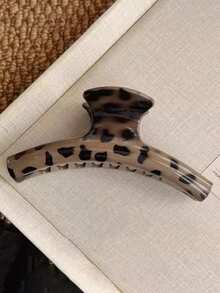 2个/1个女士豹纹玳瑁纹塑料发夹，尺寸4.53英寸/11.5厘米，时尚、优雅、简约，纯色发爪，适合日常、休闲、派对、通勤、海滩、度假、扎马尾、盘发、洗脸、化妆等场合，是优雅的冬季发饰，也是夏季时尚发夹的理想之选。 - 彩色 - 查看 6