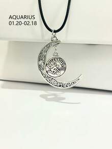 1pc Zodiac Sign Hanging Ornament, Rear View Mirror Decor, Metal Pendant, High-Quality Hanging Accessory