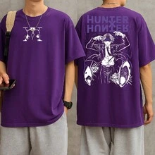 Hunter X Anime Manga Chrollo Phantom Troupe T-Shirt Fantasy Geek Unisex Male Female 100% Cotton Top Premium Streetwear Launch Immediate Shipping Various Colors!! Plus Size - 紫色 - 查看 2