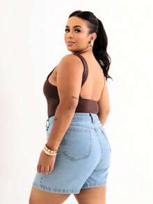 Women's Suplex Blouse, Basic, Simple, Casual, Elegant, Summer 2026 - Rust Brown - View 6