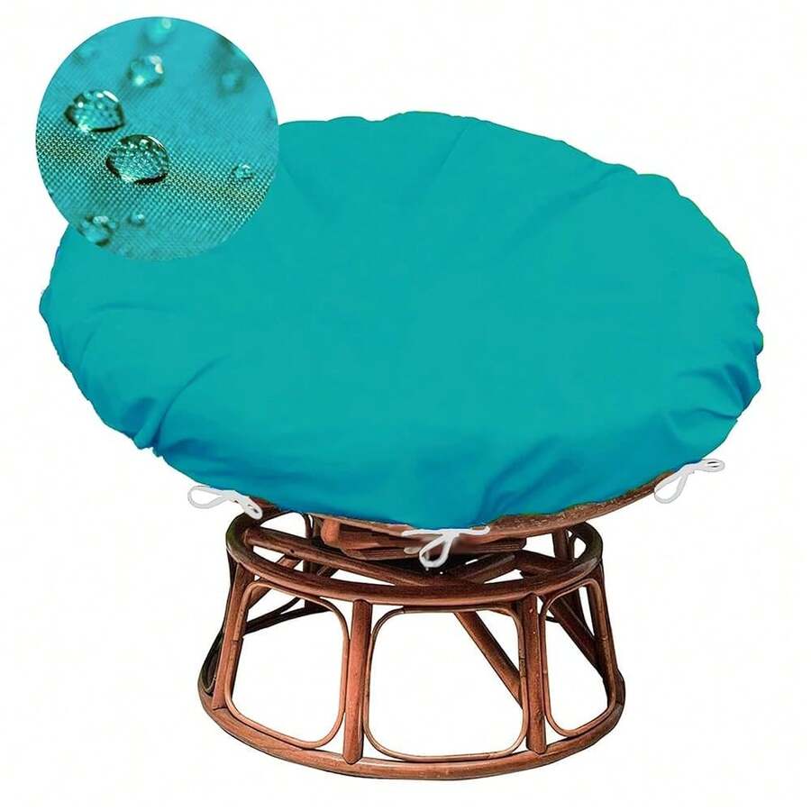Sqodok Papasan Cushion Cover Only, 50in Outdoor Indoor Papasan Chair Cushion Covers Water Resistant, Machine Washable Papasan Chair Cushion Slipcover With Zipper And Straps (Teal, 50" X 50"){"Size_name":"50\"X50\"","Color_name":"Teal"} - Màu xanh mòng két - Xem 1