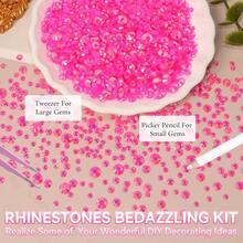 21000Pcs Hot Pink Rhinestones For Bedazzling Kit, Mix Sizes Jelly Bedazzling Resin Gems, Gems Bedazzling For Crafting, Flatback Resin Rhinestones For Craft DIY Face Makeup{"Color_name":"S25"} - S25 - 查看 5