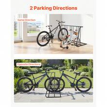 Bike Rack, Fits Tire Width 3 Inch/76.2 Mm, Carbon Steel Double-Sided Grid Bike Rack Stand, Freestanding Bicycle Storage Holder For Curbside, Garage, Indoor, Outdoor Parking, 6-Bicycle Capacity - 1 Car 1 Piece 6 Vertical Frame - View 3