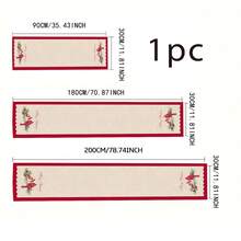 1/25 Stücke Weihnachtstischläufer mit roten dekorativen Kanten, mit Nordamerikanischem Kardinal Vogel & Kiefernzweig Motiven, aus Leinengemisch gefertigt, geeignet für Feierlichkeiten, Geburtstagsessen, Küchen- & Esszimmer Dekoration, Möbel & Heimtextilien. Ein vielseitiges Dekorationsartikel für alle Jahreszeiten, toll für Party- & Feiertagsdekorationen, auch ein ausgezeichnetes Geschenk für Eltern und Freunde. - Verschiedenfarbig - Übersicht 11
