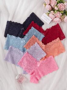 6pcs/Pack Plus Size Women Lace Sexy Bikini Panties - Multicolor - View 4