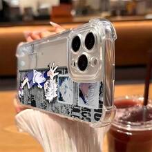 Fundas de teléfono de personajes de anime populares Killua compatibles con 16, 15, 14, 13, 12, 11 Pro, X, XR, XS, 8, Plus, con un respaldo transparente suave para protección caídas. - transparente - Ver 3