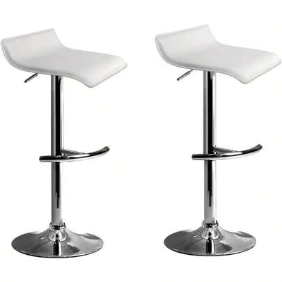 Bar Stools Stool Set Of 2 Adjustable Kitchen Swivel Counter Barstools Dining Chair Chairs Gas Lift White In 5677cm Seat Height Floor For Home Bar Dining Room Cafe Outdoor Indoor