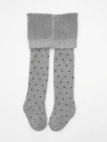 1pc Thick Children's Elastic Waist Leggings, Tights, Dance Pants For Autumn/Winter - Grey - View 10