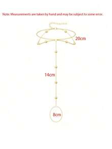 1 件女士锌合金串珠链趾环，百搭配饰，适合夏季海滩度假