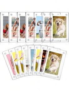 3/1 Acrylic Transparent Double-Sided Refrigerator Magnetic Photo Frame, Display Album, Suitable For Photos, 2.36 X 3.54 Inches, For Weddings, Anniversaries, And Family Use, Gifts (Even Numbers Are Recommended For Purchase)