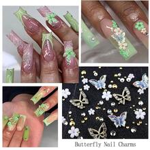 4 Boxes Green Nail Gems Bow Flower Nail Charms For Acrylics - Irregular Crystals, Nails Rhinestone & Accessories For Women Nails Art Design Nails Decor(Green){"Color_name":"Colorful-20"} - 多彩-20 - 查看 6