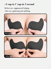 1/2pcs Women Mango Shaped Thin Invisible Seamless Adhesive Bra Lift Enhancer, Suitable For Wedding Photography And Other Occasions - Multicolor - View 5