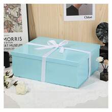 Caja de regalo extra grande con tapa de 17x13x6 pulgadas, cajas de regalo azules para envoltura de regalos para cumpleaños, Día de San Valentín, Navidad, aniversarios, incluye relleno de papel picado, sobre, tarjeta, cinta, BXIUHFH - Multicolor 193 - Ver 3