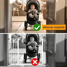 Puerta de  para bebés 300*86cm, puerta de malla retráctil para niños y mascotas, puerta para perros, puerta para mascotas.Adecuado para escaleras, cocinas, puertas e instalación de perforaciones. - gris - Ver 10