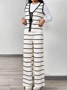 女士两件套服装 - 白色 - 查看 3
