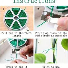 Durable Green Garden Rope 100 Meters - Multi-Functional Plastic Iron Plant Support Suitable For Climbing Roses And Vines, Including Cutting Tools - Ideal For Flower Fixers And Climbing Plant Holders