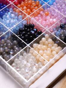 100颗星空树脂闪光圆珠，直孔散珠，适用于DIY珠宝制作 - 細閃珠 - 查看 8