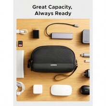 Portable Electronics Accessories Travel Organizer Water Resistant Tech EDC Pouch Bag For Charger Adapter Charging Cable Power Bank Hard Drive SD Card - As Pic - View 2