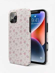 Pink Small Floral Bow Phone Case. Suitable For IPhone 17, 16, 15, 14, 13, 12, 11, Pro Max Plus, And Galaxy 25/24/23/22/21/ULTRA/PLUS/FE/A71/56/55/54/53/52/36/35/34/26/25/23/16/15/14/13/06. Strong Protection And A Refined Texture. This Is A Tailor-Made Phone Case For Fashionable Perfection. - 彩色 - 查看 2