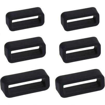6 PCS Silicone Watch Band Holder Loop, 141618mm Black Watch Band Keeper, Watch Strap Loop Retainer Sport Watches Wristband