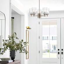 ALICE HOUSE 20&#34; Dining Room Chandeliers, Brushed Nickel Contemporary Farmhouse Lighting Fixture For Kitchen, Bedroom And Bathroom AL4095-H5