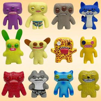 1个Fuggler趣味丑陋怪物收藏人偶，创意怪异生物模型娃娃（随机款式）