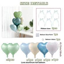 14 piezas Conjunto de globos con forma de corazón multicolor para el Día de San Valentín, incluye globos de corazón de papel de aluminio de 18 pulgadas, globos de corazón blancos y rojos con cintas de lazo, adecuados para el Día de San Valentín, decoración de cumpleaños, aniversario, decoración de fiesta, boda, despedida de soltera, fiesta de compromiso, decoración del hogar, regalo para ocasión especial - Multicolor - Ver 6