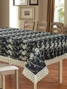 1 Stück hochwertige bestickter Doppellagen Tischdecke, mehrere Farboptionen, große Größe, geeignet für Innen-/Außenveranstaltungen, Partys, Hochzeiten, Festivals, Abendessen, Bankette, Restaurants, rechteckig - Verschiedenfarbig - Übersicht 8