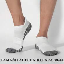 VIDA4U 7 Pares Calcetines de Hombre, Calcetas de Algodón Transpirables y Antiderrapantes, Tines Deportivas, Gym, Running, Tenis, Escalada, Fútbol y Baloncesto - Negro+Blanco - Ver 3