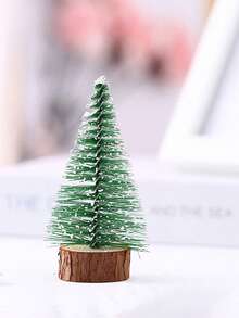 2 peças de simulação de pinheiro agulha mais neve - decoração de árvore de Natal branca de neve, materiais decorativos para mesa, mini árvore de Natal de fundo plano, árvores de Natal artificiais leves, decoração perfeita para mesa para ocasiões festivas (10 cm)