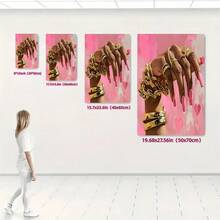 1 幅帆布海报，粉色，非裔美国女性墙面艺术帆布画，适合卧室、客厅、走廊礼物，墙面艺术，房间装饰，2D 平面印刷，复古无框墙面艺术海报 - 彩色 - 查看 4