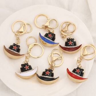 Zinc Alloy Keychain, Western Cowboy Style, Suitable For Adults, Children, Parent-Child, Performance, Party, Gift For Family And Friends, Cartoon, Casual, Autumn Christmas