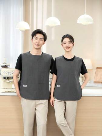 Delantal impermeable de tafetán de unicolor unisex