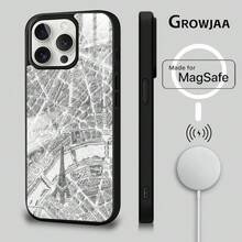 Funda de teléfono con arte de la Torre Eiffel de París romántica, compatible con modelos 16, 15, 14, 13, 12, 11 Pro Max, Plus, Mini, Magsafe, espejo, inalámbrica, magnética - Funda compatible con 17, 17 Pro, 17 Pro Max - Z5 - Ver 9