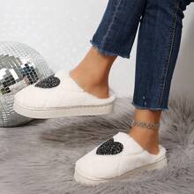 Fall/Winter Women Home Slippers,Fluffy Slippers - White - View 6