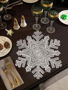 1-12 件雪花万圣节专属餐垫，奢华亚麻风格，可水洗，三重防滑材料，圣诞树外观适用于餐桌装饰、家居装饰、家庭聚餐、露营、婚礼、室内/室外派对、圣诞节节日礼物可擦拭餐垫
