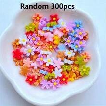 1 paquete de 100/200/300/500 piezas de decoraciones de resina con flores planas y lindas de 0,75 cm/0,29 pulgadas para hacer joyería