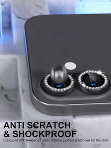 1 件黑钻镜头膜，镜头保护环/外壳，钢化玻璃[防刮]，金属单环相机屏幕保护膜镜头盖镜头保护环，兼容 11/12/13/14/15/16/16 Plus/16 Pro/16 Pro Max、17/17 Air/17 Pro/17 Pro Max 全系列 - 黑色 - 查看 3