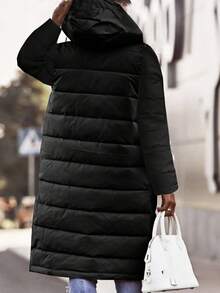 Abrigo acolchado con capucha reversible para mujer