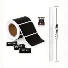 1pc 120 Sheets/Roll Waterproof PVC Reusable Blackboard Sticker, Kitchen Organization Labels, Chalkboard Memo Sticker School Supplies, Back To School - Black - View 16