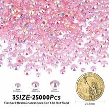 25000Pcs Light Pink AB Rhinestones For Bedazzling Kit, 3-5mm Resin Flatback Rhinestones Bulk Bedazzle Gems Diamonds For Crafts DIY Shoes, Clothing{"Color_name":"LightPinkAB"} - 淺粉紅色AB - 查看 3