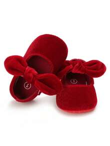 红色节日婴儿鞋，圣诞节婴儿礼物，防滑舒适婴幼儿鞋 - 紅色 - 查看 4